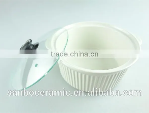 Small Cheap Ceramic Pots/ Soup Tureen Pot With Glass Lid & Handles Ceramic Stoneware photo-5