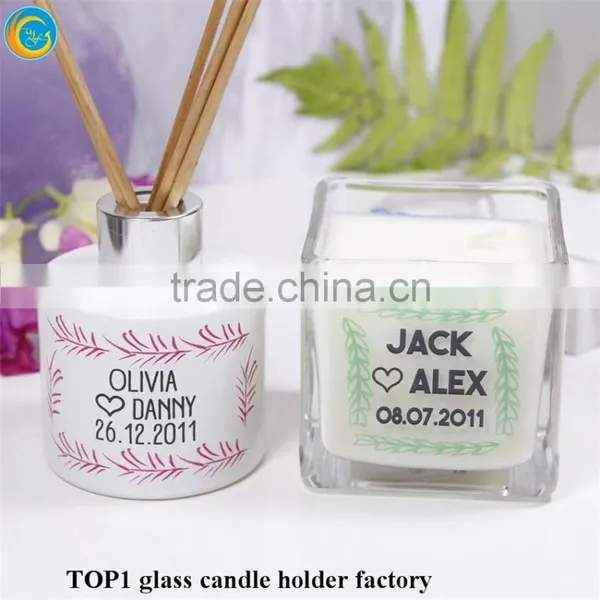 Bling Collection Frosted Glass White Candle Holders photo-5