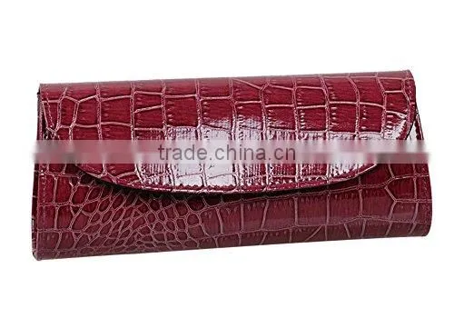 Womens Envelope Evening Patent Croc Skin Embossed Party Clutch photo-4