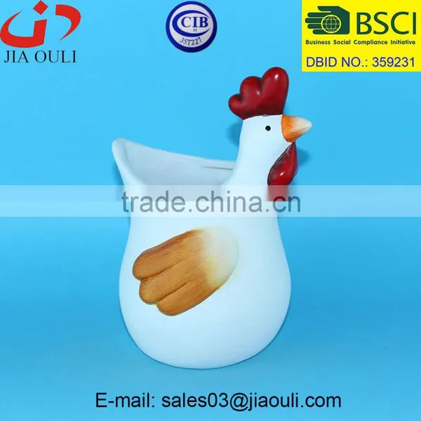 New EASTER Decorations Ceramic Indoor Planter Flower Pots, Rooster Figurines photo-3