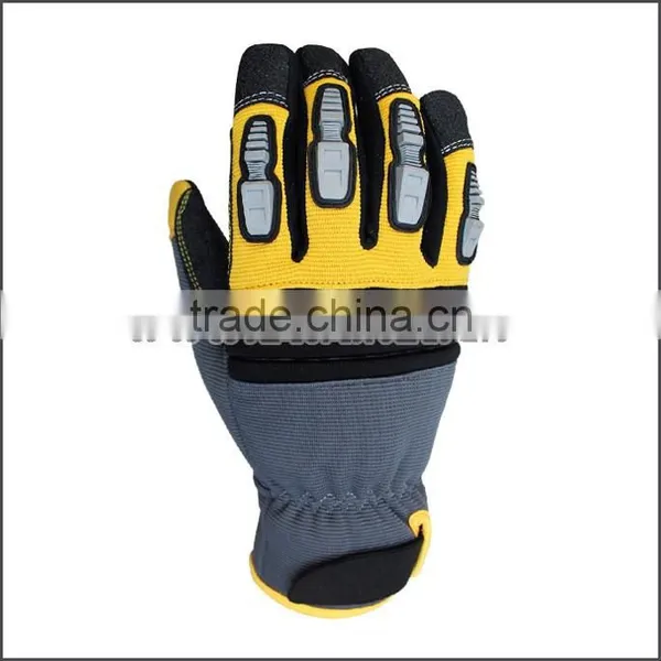 Soft Goatskin Leather Mechanic Working Gloves for Heavy Construction photo-3