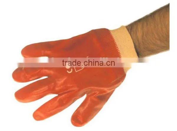 10" Cuff PVC Gloves, Knit Wrist Glove