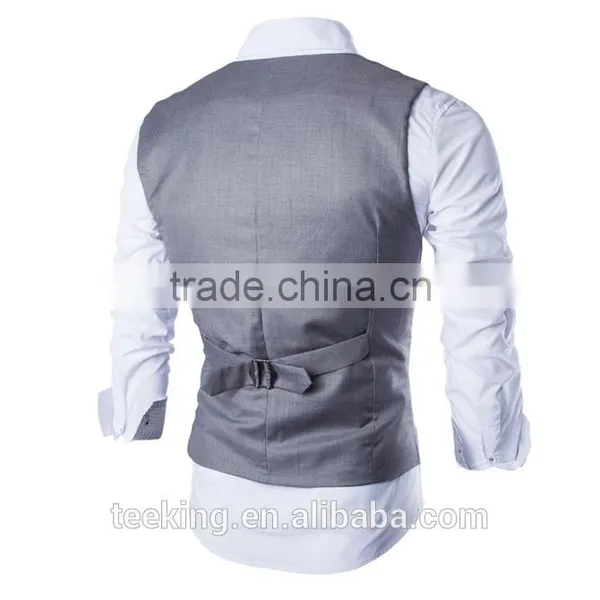 Korean Slim Single-breasted Vest Black Suit Vest Waistcoat photo-4