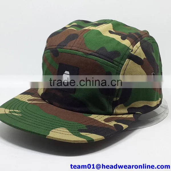 Custom Pattern Printed 5 Panel Hat With Leather Patch photo-2