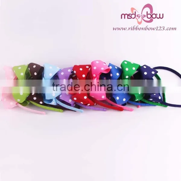 Dot Hair Bows Headbands for Baby Girls photo-6