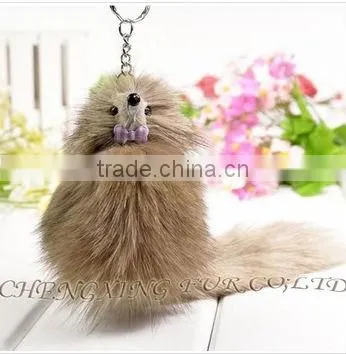 CX-R-14 Wholesale Lovely Desgin Cute Cheap Fox Fur Custom Keychain photo-5