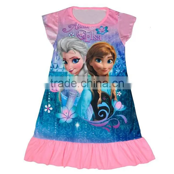 2014 New Arrival Lace Dress Flouncing Round Neck Print Dress 4 Sizes 4-7 Years SV005983# photo-2