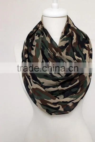 Camouflage Pattern Chiffon Infinity Scarf, Circle Scarf, Long Scarf, Summer Scarf, Gift Ideas For Her Women Fashion Accessories photo-4