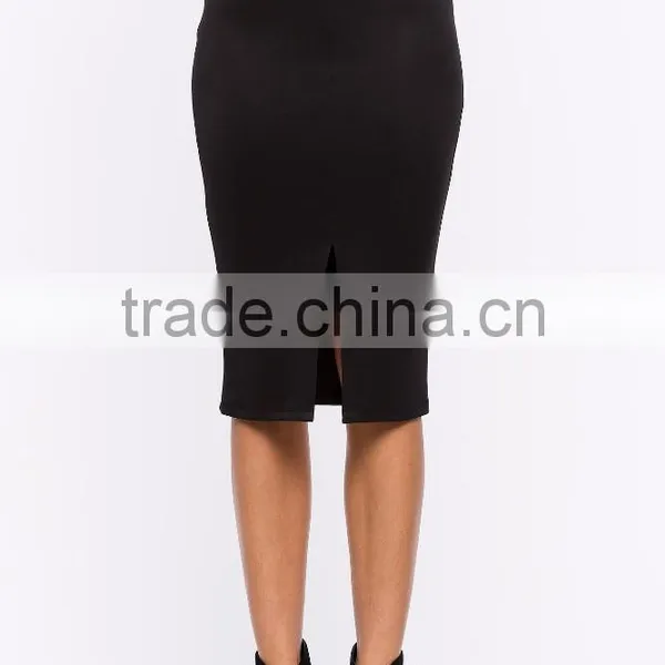 Elasticized Waist Bodycon Fit Pencil Skirt Ladies Office Skirt Wholesale photo-2