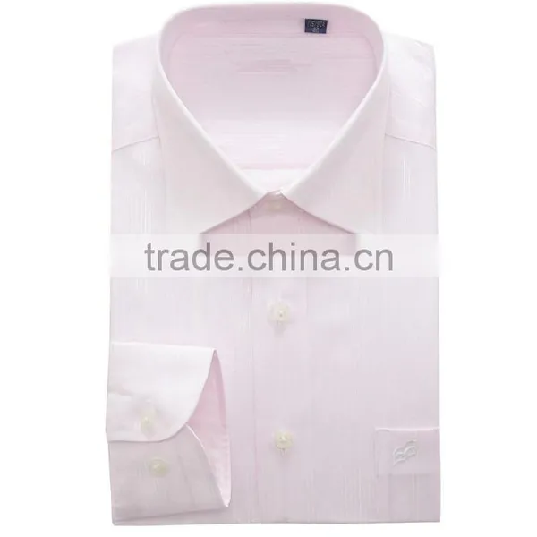 Classic Design Mens Dress Shirt (White/Pink) photo-3