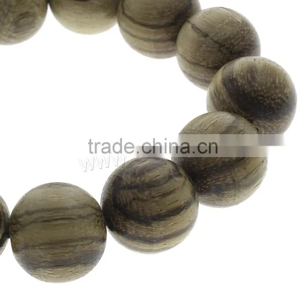 With Nylon Elastic Cord Peach Wood Bracelet Wood Bangle Bracelet photo-2