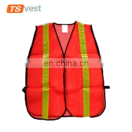 120gsm Mesh Fabric Men Bright Orange Safety Vest