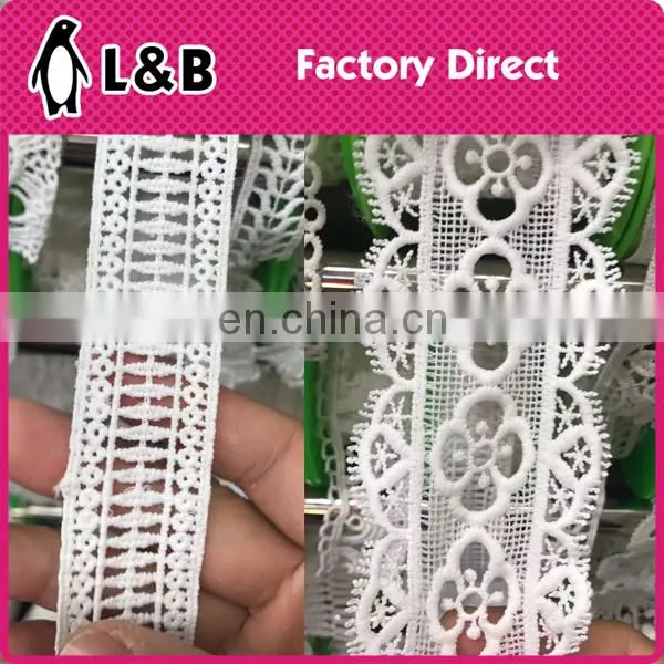 White Milk Silk Trims Embroidered Chemical Water Soluble Lace photo-4