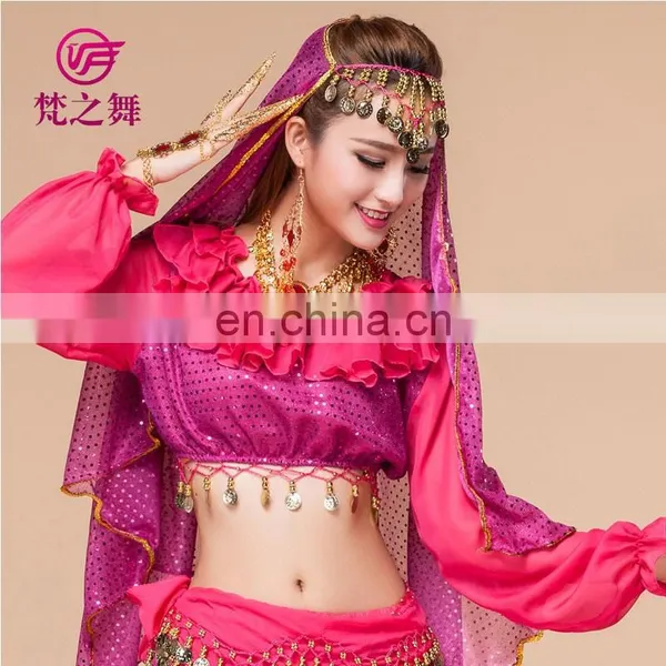 Indian Dance Tops Belly Dance Tops Tribal Dance Top Long Sleeves Belly Dance Tops S-3068# photo-5