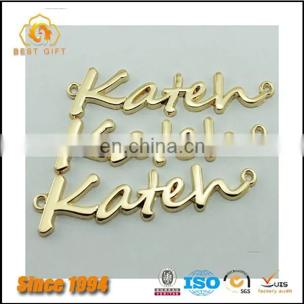 Guangdong Factory Wholesale Custom Cheap Hardware Bag Accessories Gold Letter Logo Plate photo-3