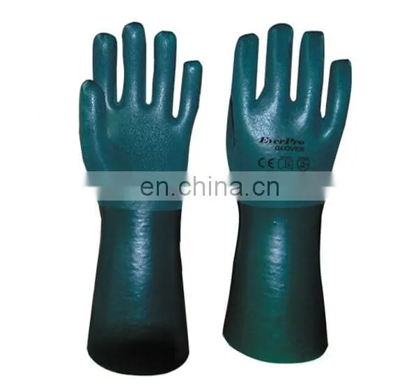 Better Grip Cotton Interlock Liner Long Cuff PVC Sandy Coated Work Gloves photo-2