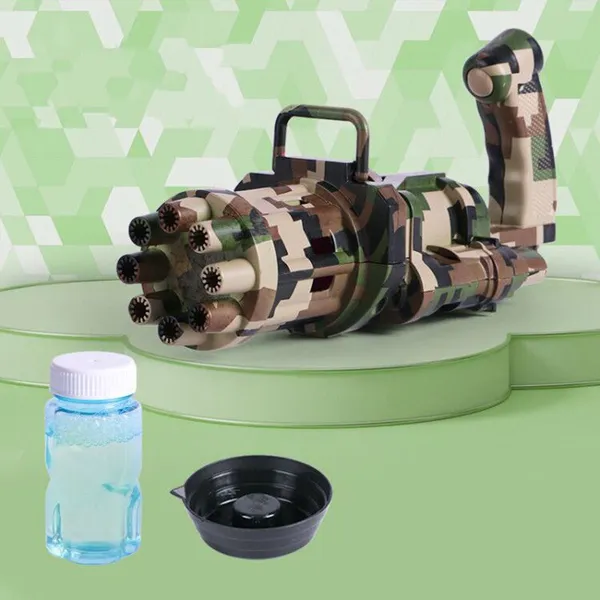Camouflage Handheld Electric 8-Hole Bubble Gun photo-3