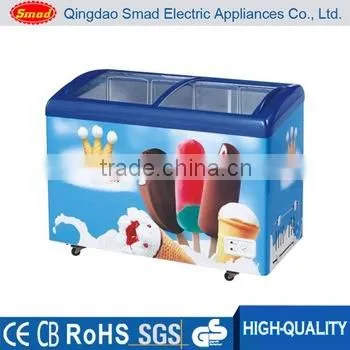 Ice Cream Freezer Special Sale, ETL Approved Chest Freezer, Curved Glass Door photo-2