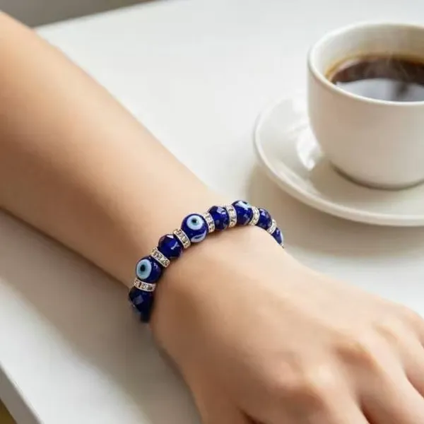 Shiny Blue Eye Crystal Inlaid Rhinestone Bracelet, Daily & Party Wear Accessory photo-2
