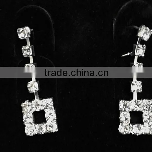 2016 Luxury Wholese Silver Chain Designs Crystal Necklace Earring Set For Ladies photo-4