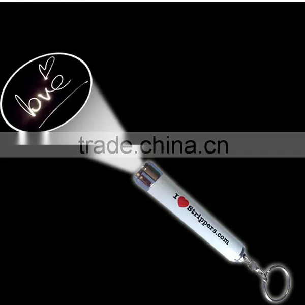 Metal Lovely Led Projector Light Keychain Flashlight With Carabiner Customed Led Keychain to Promotion photo-4