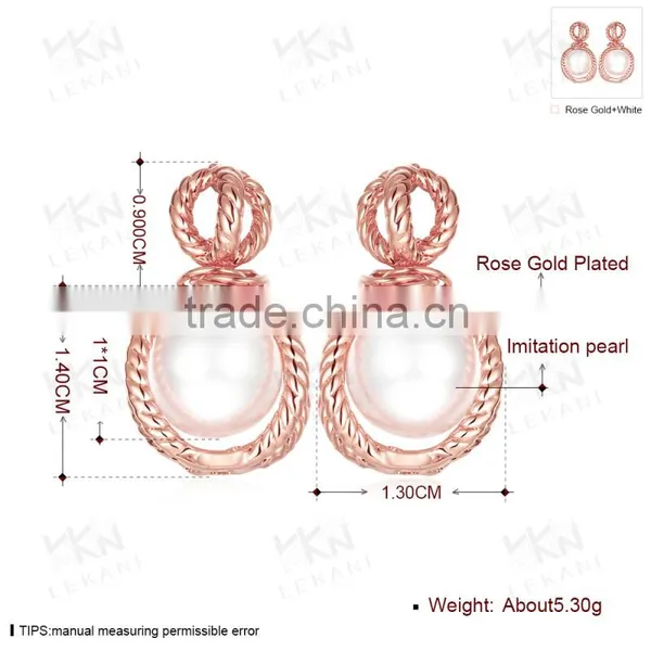 Hot Selling New Design Pave Setting 18K Gold Plated Fashion Drop Pearl Earring photo-4