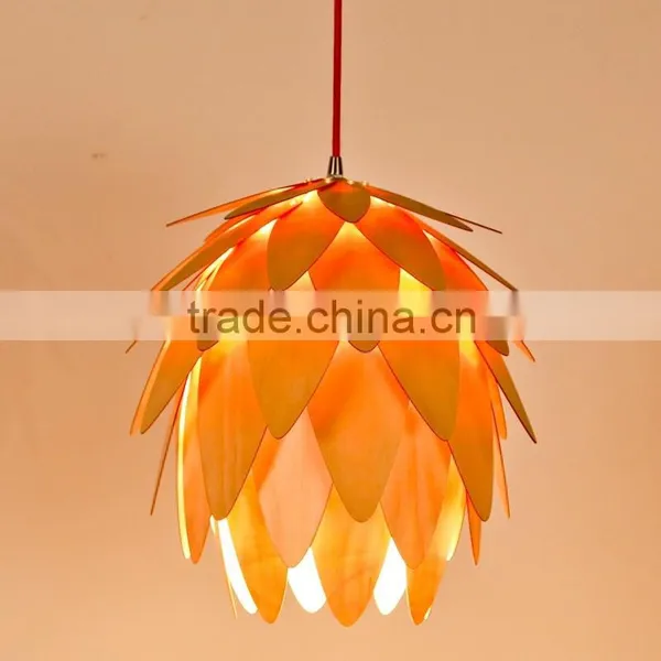 Wooden LED Pendant Light JK-8005B-29 2016 New Design Artichoke Wooden Bamboo Pendant Lighting photo-5