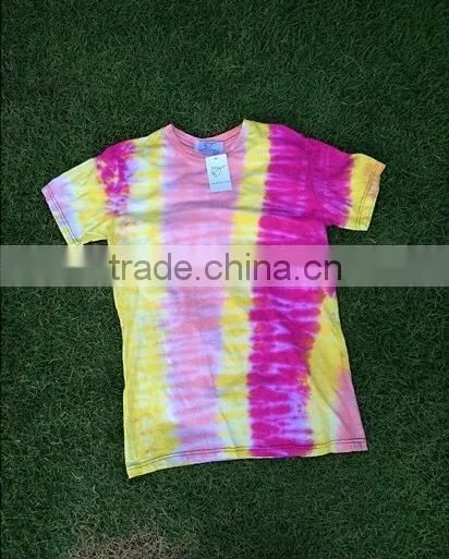 Thai Tie Dye Pink Pastel Handmade T-shirt Unique , Colorful and High Quality Original From Dobbytex Thailand