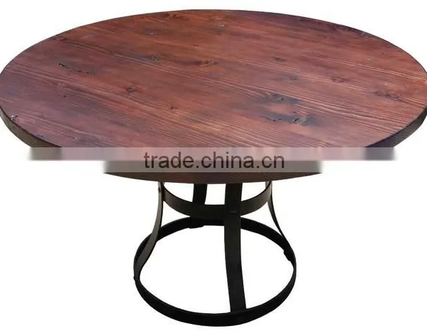 Vintage Industrial Dining Randa Table VAC-439 Rustic Finish Top