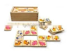 China Wholesale 28 Pcs Plywood and Pine Wood Material for 5.1 Height Lovely Animal Design Wooden Domino photo-5
