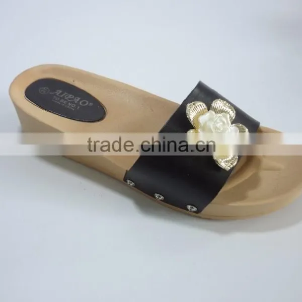 2015 New Design Design High Heel Flower Women PCU Slippers photo-6