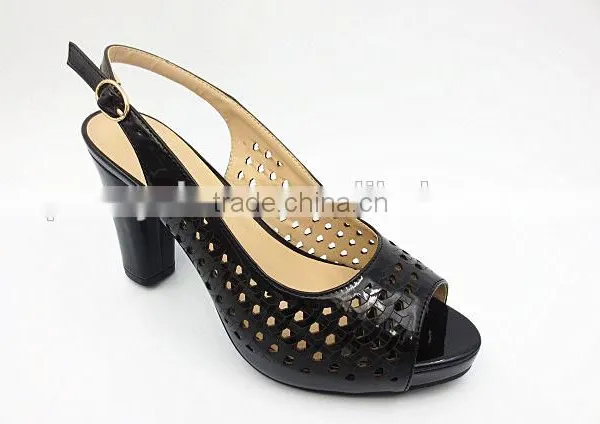 Latest New High Class Middle Heel Slingback Sandals With Net photo-2