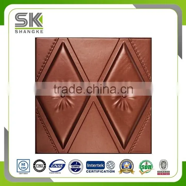 Embossed Faux Leather 3d Wall Tiles 40*40 photo-4
