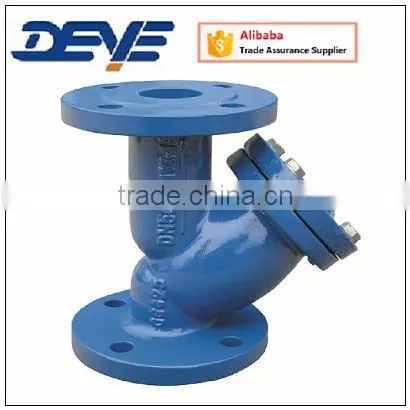 DIN3202 F1 CAST or Ductile Iron Flanged Y Strainer With Stainles Steel Screen Oil Gas Water