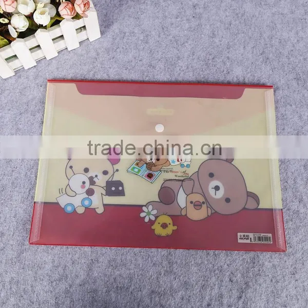 Cartoon Design pp Poly Plastic Snap File Folder a4 Plastic Document Holder File Bagwith Plastic Button photo-2