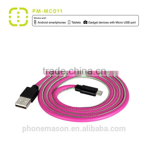 Walnut Micro Leather Cable for Samsung/smartphone photo-3