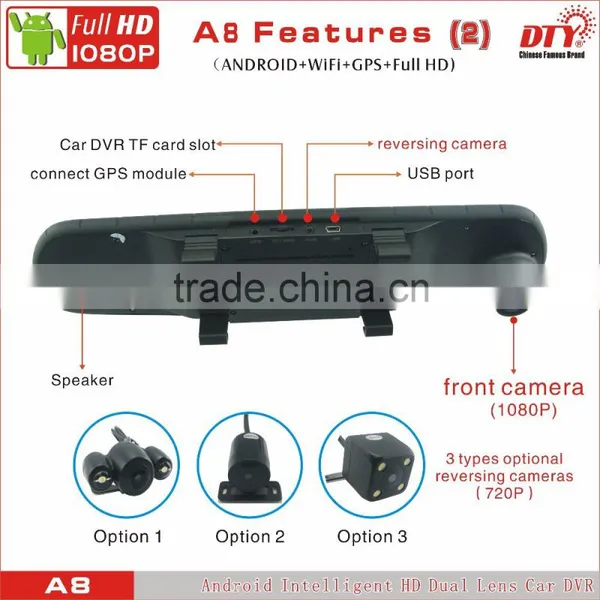 Android System Car Black Box,5"Android Fhd 1080p Car Camera Dvr Video Recorder, Android Car Blackbox,GPS Car Navigation Recorder photo-2