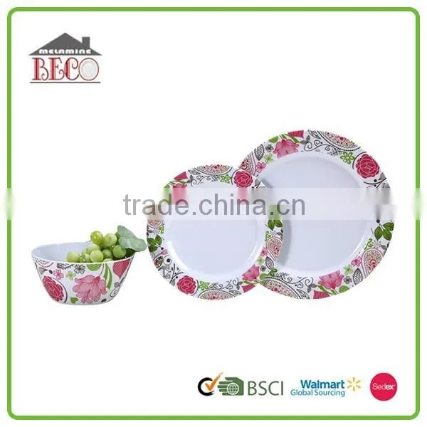 Various Style Melamine Two Tone Oval Shaped Dinner Plate photo-5