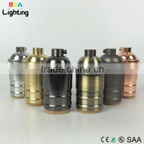 CE E27 Brass Vintage Edison Pendant Light Socket For DIY Ceiling Light photo-5