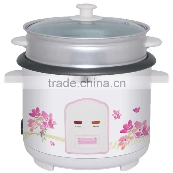 700W Print Flower Big Rice Cooker With Steam Tray