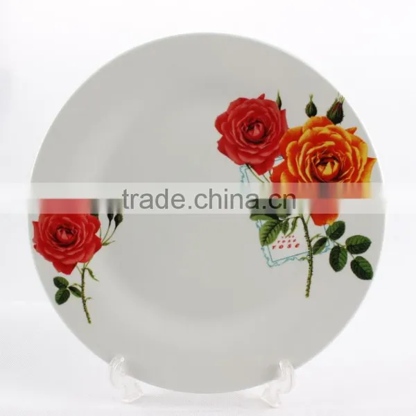 Silver Rim Dinner Plate for Hotel Super White Porcelain Dinner Plate photo-3