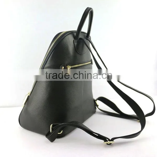 New Special Design Ladies Durable Black Litchi Pattern Leather Backpack photo-5