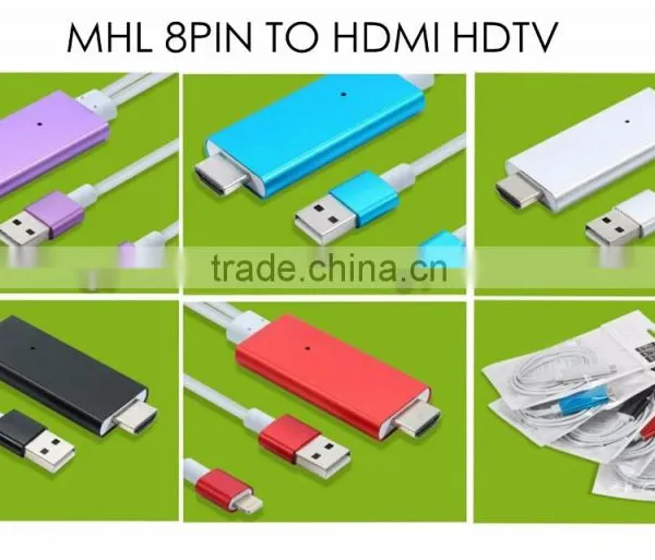 2016 New Design Cable HDTV Cable 8 Pin to HDM I Cable HDM I Cable Adapter Transfer Audio MHL Cable for Iphone to TV photo-6