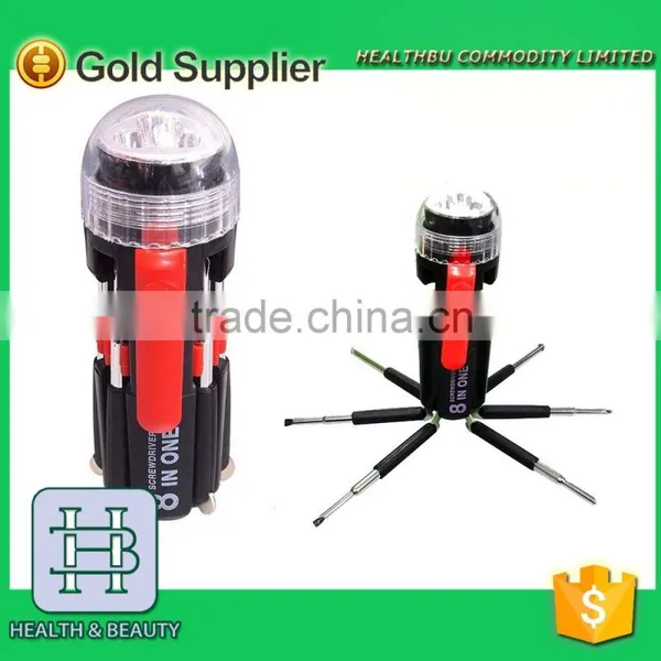 Performance 8 in 1 Multi Screwdriver With LED Flash Light