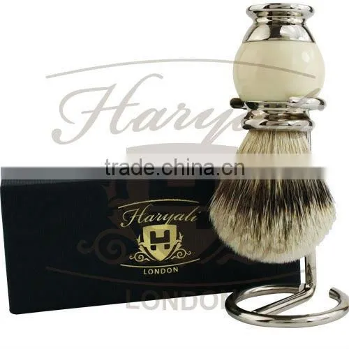 Imitation Ivory & Crome Men Shaving Brush Silver Tip Badger Hair