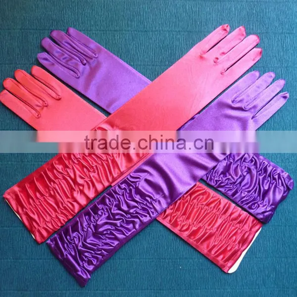2016 Halloween Costume Accessory Party Supply Black Satin Long Gloves photo-4