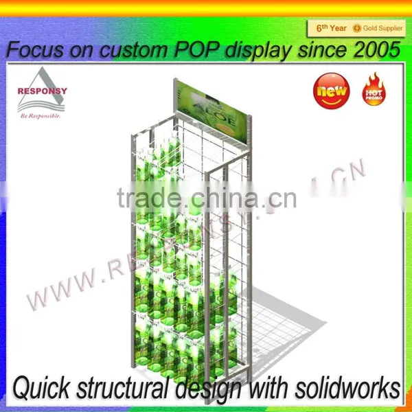 Cost-saving Muti-tiers Beverage Metal Wire Racks Display Shelf photo-3