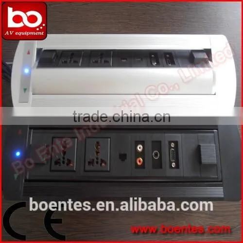 Electric 180 Degrees Motorized Revolving Desktop Power Outlets/Table Hidden Socket photo-3