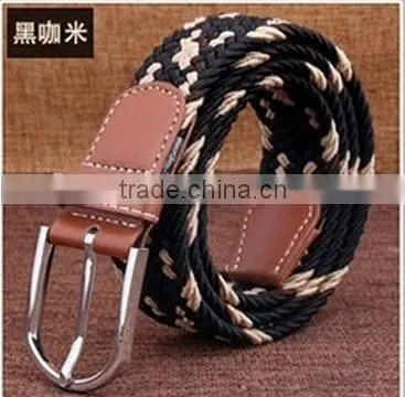 Customized Elastic Navy Woven Rope Braid Belt in Stock