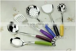 Guangdong 6 Pcs Stainless Steel Kitchen Utensils With Colorful Plastic Handle